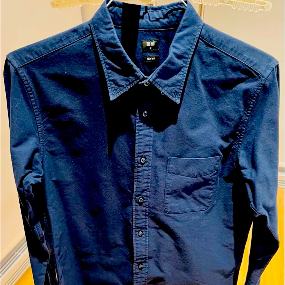 Uniqlo medium slim fit blue Oxford shirt